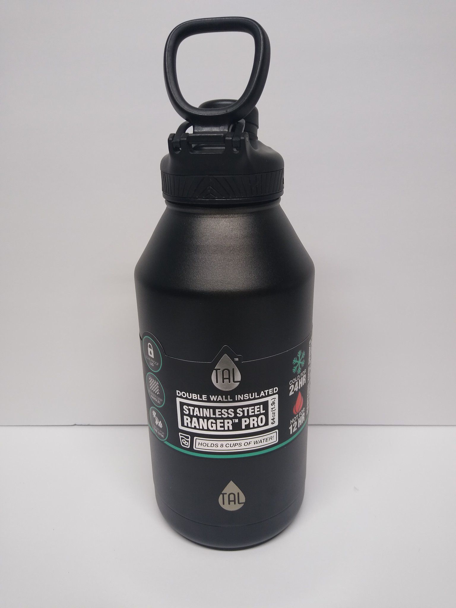 TAL Ranger Pro 64 oz Insulated Water Bottle - Black SS - BRAND NEW!