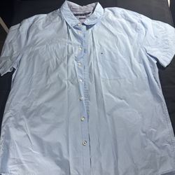 XXL Classic Fit Blue Tommy Hilfiger Button Down Shirt