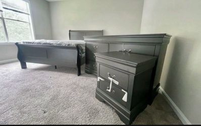 Full or Queen Size Bed With Dresser & Mirror and Night Stand  — all for just $698