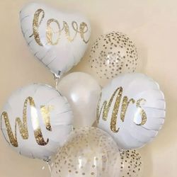 Mr., Mrs., & Love Wedding Balloon set