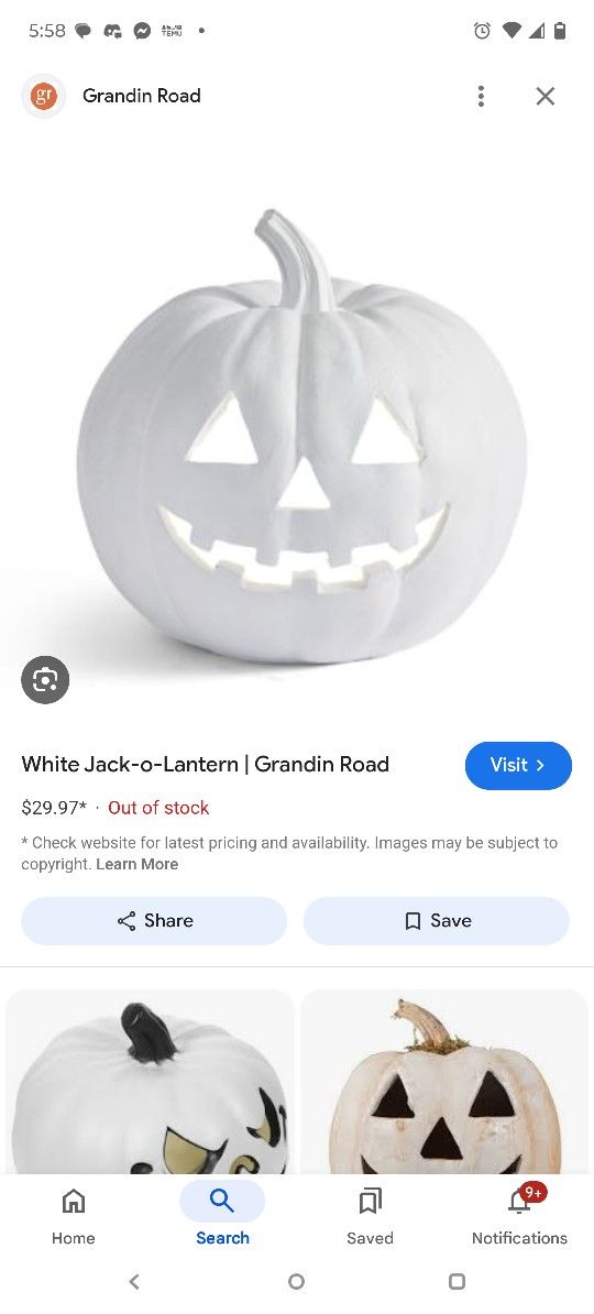 Ceramic Light Up Pumpkin