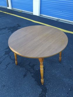 Antique Small Wood Table & 4 Chairs
