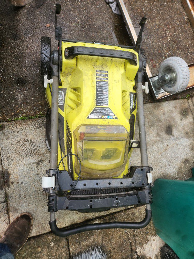 Electric Lawn Mower Needs A Tire And Batteries