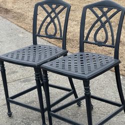 Set of 2 Cast Aluminum Patio Dining Chairs, GenSun Outdoor Chairs 