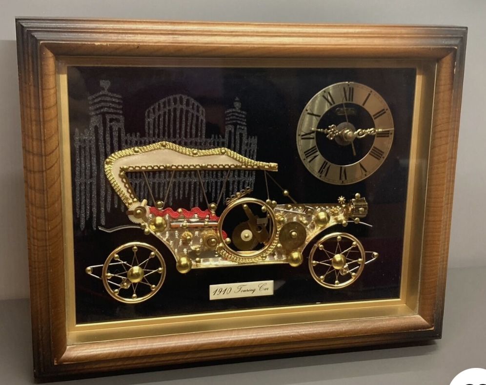 Vintage Linden Quartz Rolls Royce Desk Mantel Clock 1910 Touring