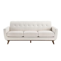 Beige Fabric Mid Century Living Room Sofa 