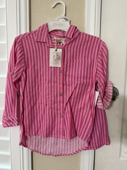 Little Girls Pink Outfit Blouse & Shorts Set Size 6