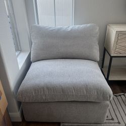 Living Spaces Oversized Wide Chair Light Gray