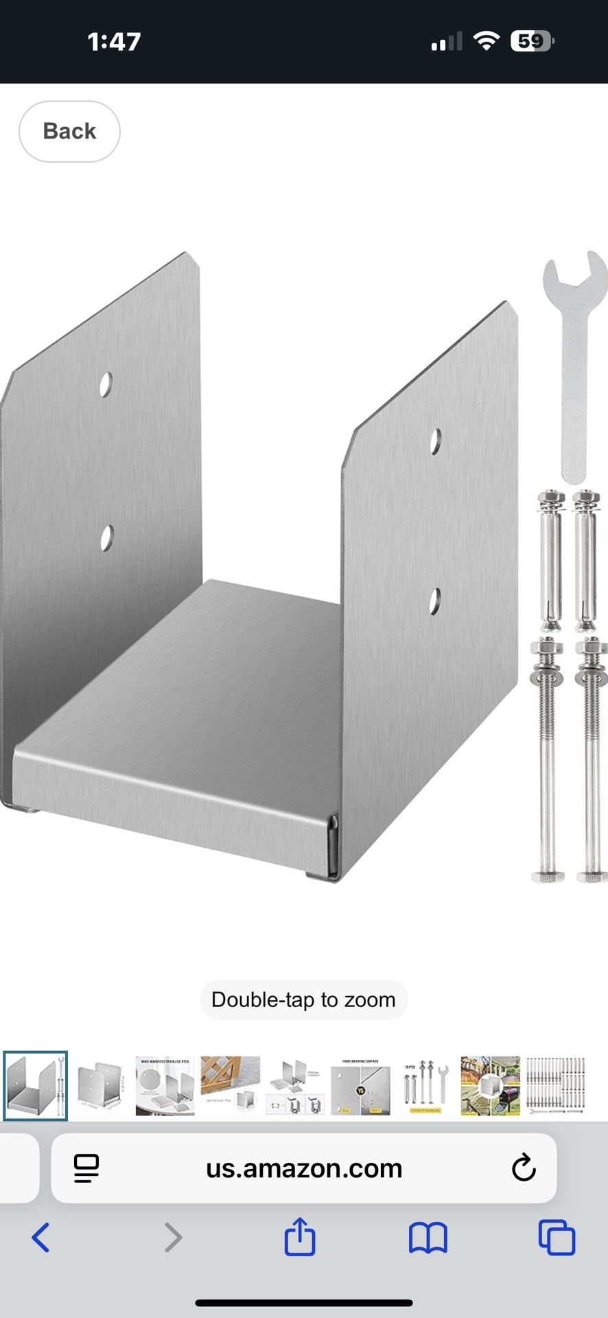 VEVOR Standoff Post Base 6 x 6"(Inner Size:5.71 x 5.2") 10 PCS Stainless Steel Adjustable Post Base Adjustable Post Anchor with Fiber Drawing Surface