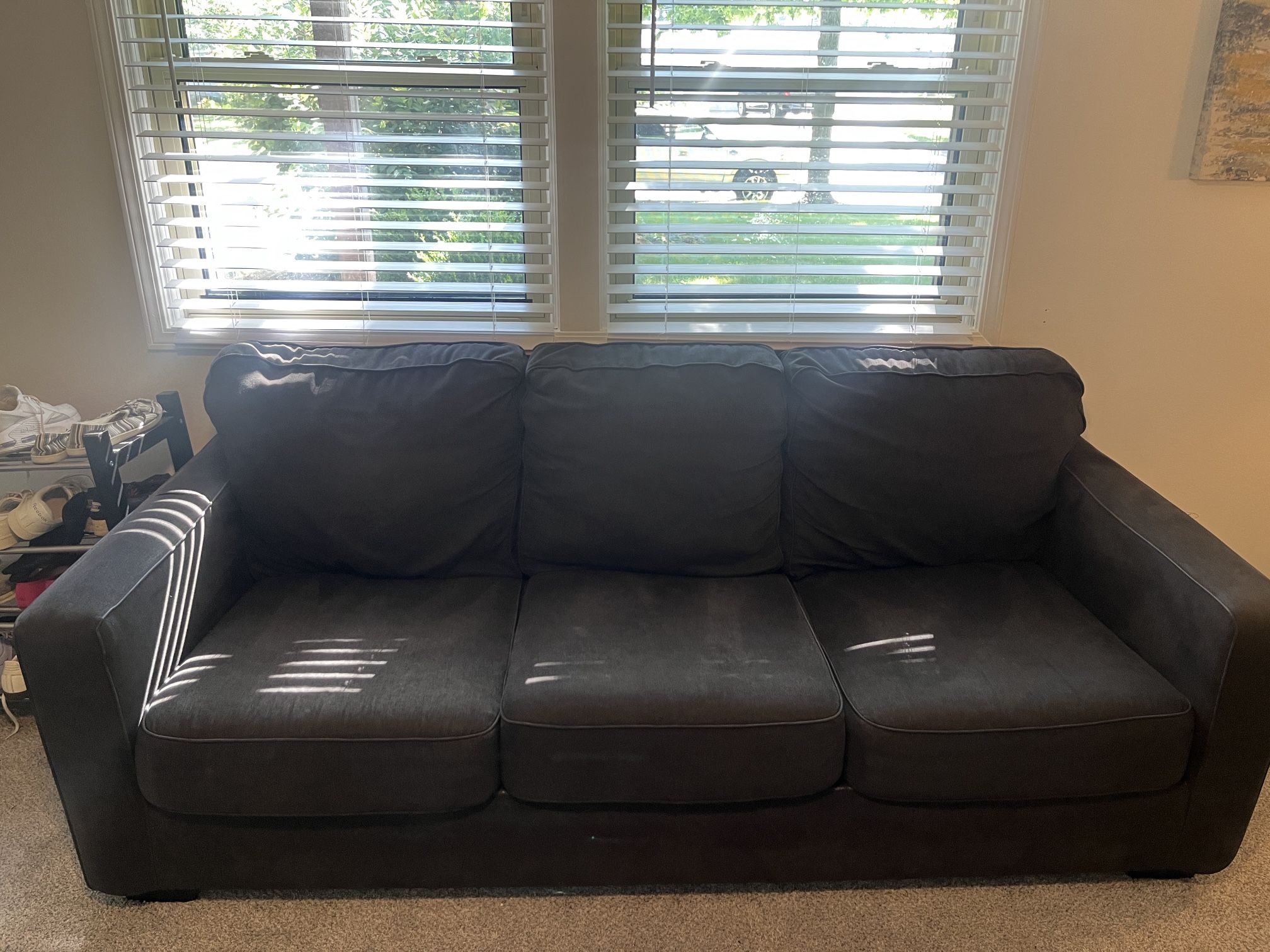 Charcoal Grey Fabric Couch