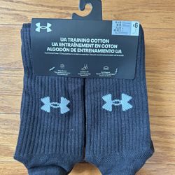 NWT Under Armour Men's training cotton crew socks 6 pairs 