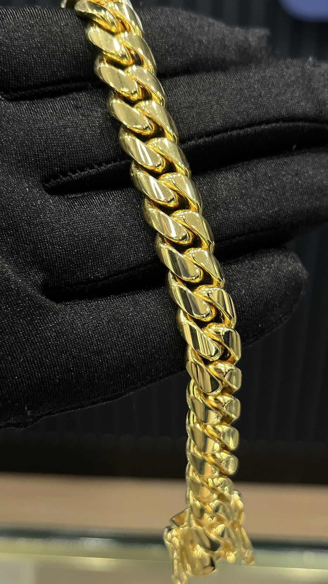 10MM MIAMI CUBAN LINK BRACELET 7” INCHES⭐️ 14K GOLD PLATED OVER .950 SILVER