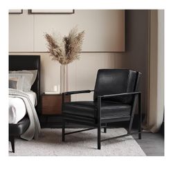 Yaheetech PU Leather Armchair, Retro Leisure Accent Chair