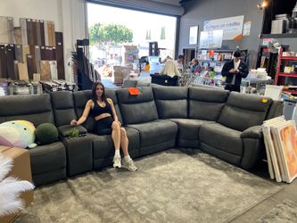 New Fabric power reclining sectional couch