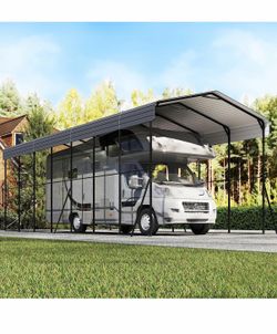 14x35x13ft RV Metal Carport with Galvanized Steel Roof, Heavy Duty Car Canopy,Outdoor Extra Long & Tall Garage Shelter Shade for RV, SUV, Truck, Tract