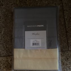 Madison Park Window Valance Yellow And Grey
