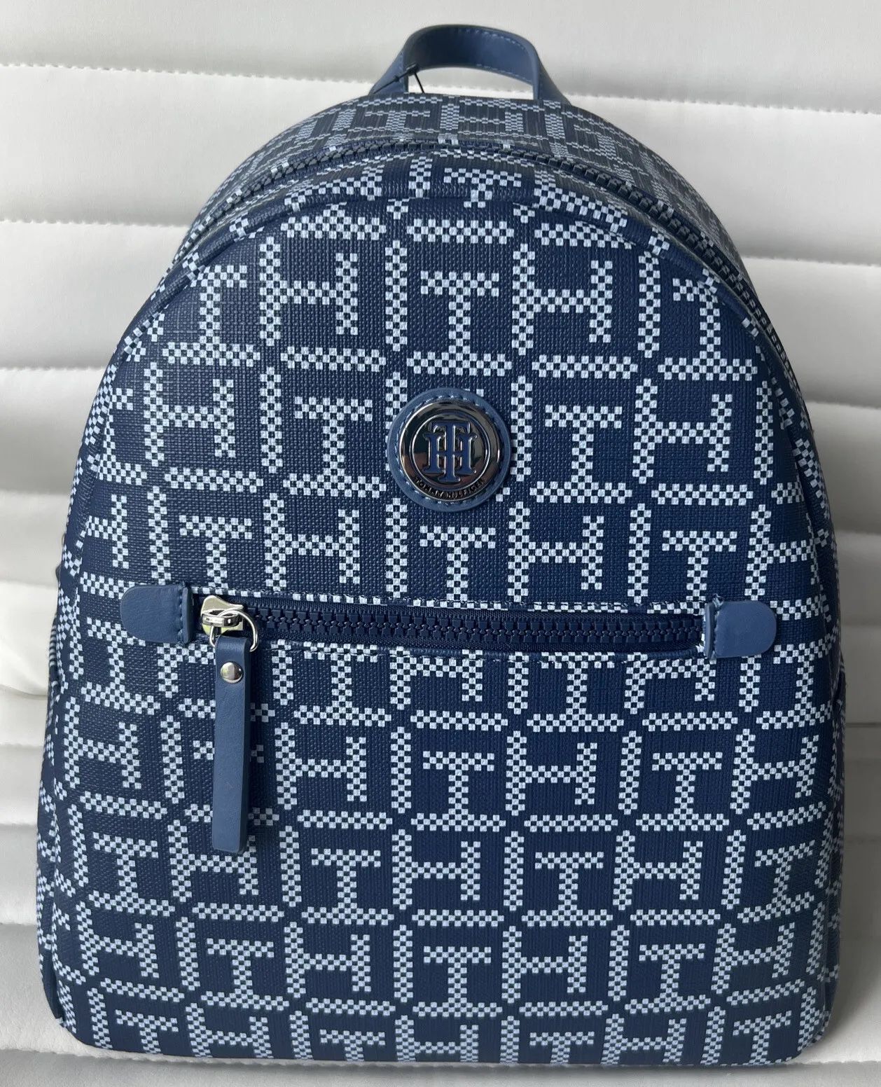 Tommy Hilfiger 69J6780 Unisex Blue Monogram Backpack MSRP: $ 108.00