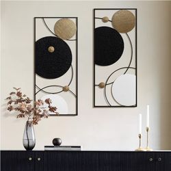 LUXENHOME WALL ART SET OF 2 MODERN MULTICOLOR 