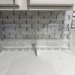 2pc clear acrylic glass wall stand