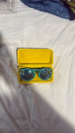 Teal blue Snapchat glasses
