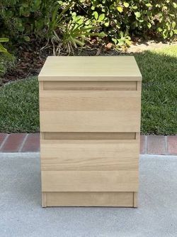 IKEA Nightstand 2-Drawer Chest (White Stained Oak Veneer)