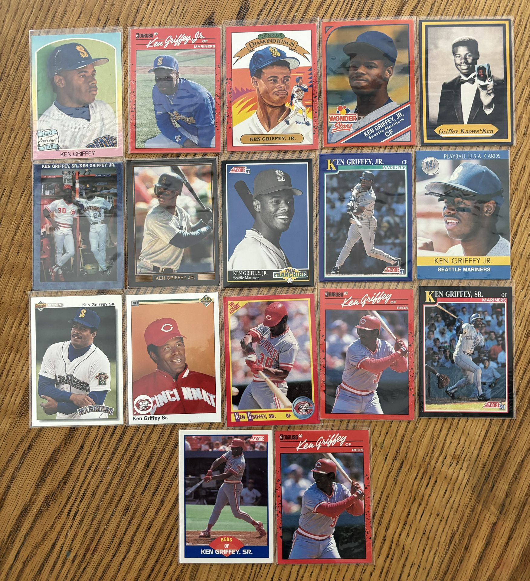 Ken Griffey Jr And Sr Baseball Sports Cards