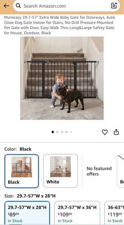 Mumeasy Extra Wide Baby Gate, Black up to 60 wide