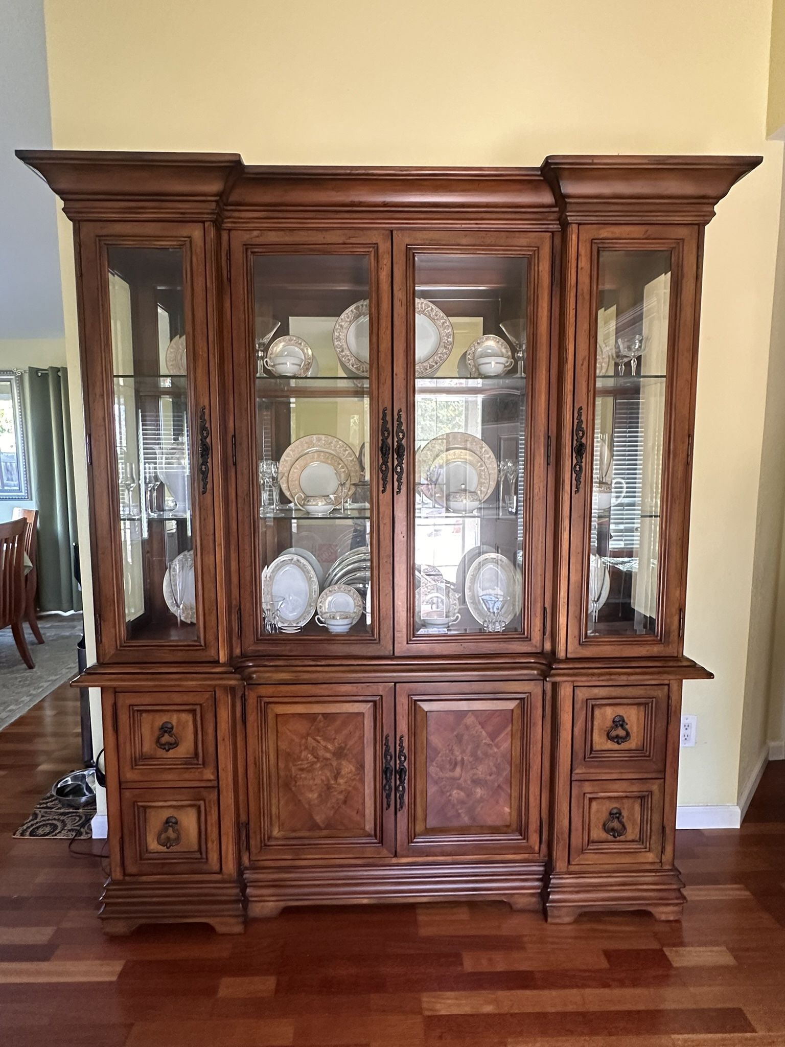 Elegant Solid Wood China Cabinet