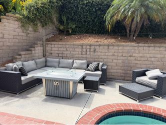 Outdoor couch and Fire Table