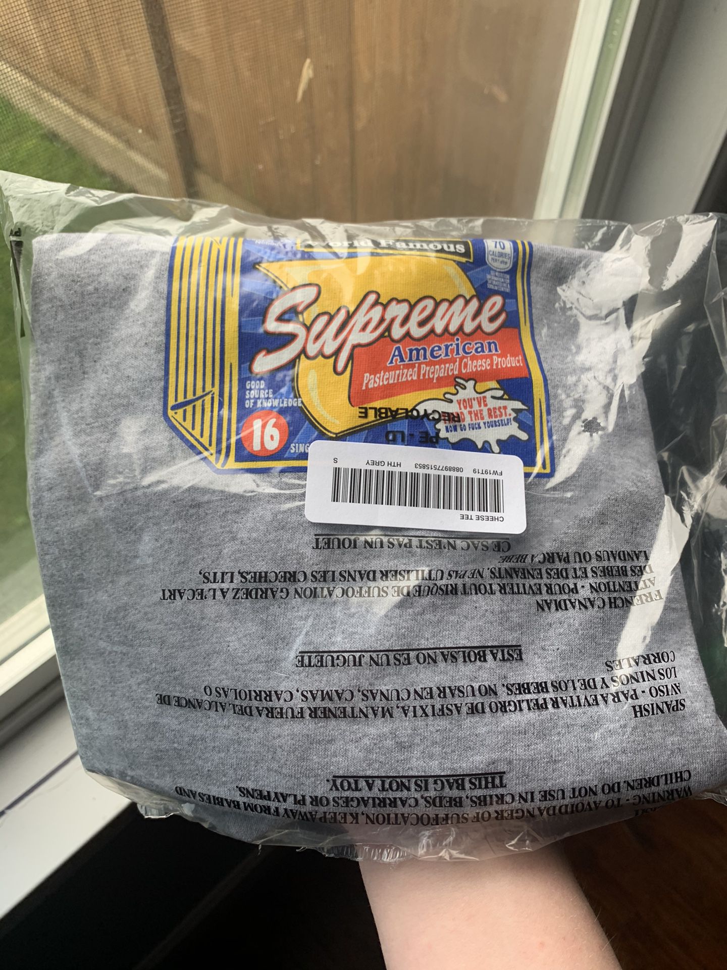 Supreme cheese tee size small