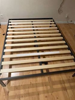 Metal and Wood Queen Bed Frame