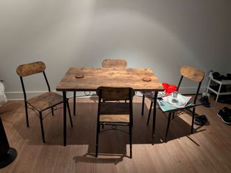 Wood dining table + 4 chairs. Gone FRIDAY!