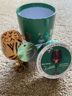 Tiger Lolita wine glass ornament