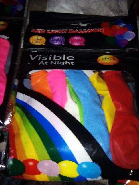 Visible At Night Balloons .6 Packages Each Package Carries 5 Balloons.6 Packages For $22