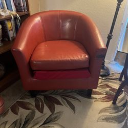 Red Leather Single Living Room Chair