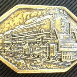 Vintage Avon Steam Train Railroad Belt Buckle

