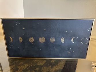 Framed Phases Of The Moon Wall Art, Black And Gold