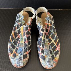 Women’s Rieker Sina Antistress Woven Leather Slingback Sandals 