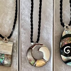 Abalone Pendants With Rope Chain And Box $7 Each