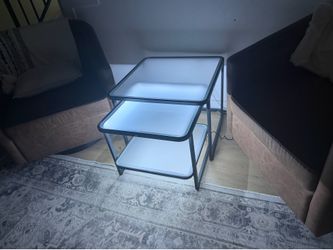 Nesting table brand new in box  With led lights  MEASUREMENTS IN PHOTOS   $40 firm on price