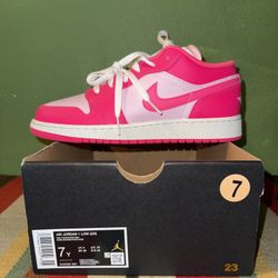 Youth Size 7y Jordan 1 Lows Pink Pink