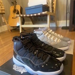 jordan 11 space jam and cool grey both 9.5