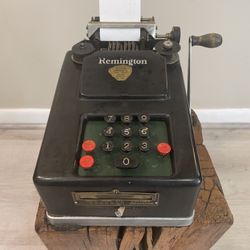 Antique Remington Rand Adding Machine M69095 w/ Original Cover 1(contact info removed)s