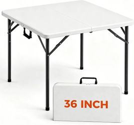36 inches (about 91.4 cm) foldable card table, heavy square foldable game table with holder, foldable portable utility table, no need to assemble, ind