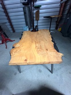 Handcrafted Live Edge Wood Statement Table – One of a Kind