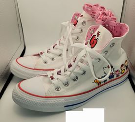 Converse x Hello Kitty Chuck Taylor All Star Hi "White" Shoes Women's Size 9 / Mens Size 7 OG Box & Laces