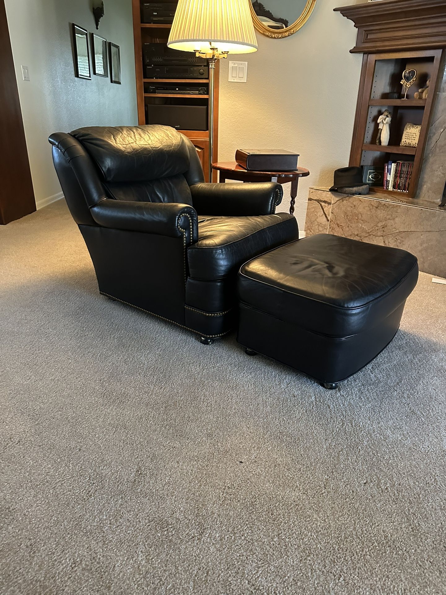 Leather Chair & Ottoman