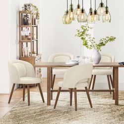 Modern Linen Fabric Dining Chair set of 4