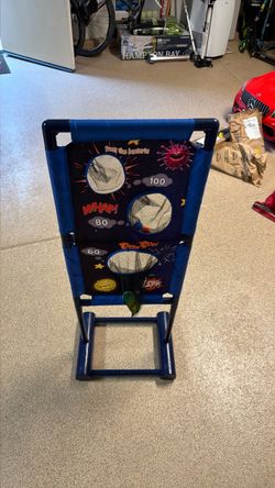 Title: Kids Indoor Bean Bag Toss Game – 3 Target Hoops  Price: $15 OBO  Description:  Fun indoor bean bag toss game for kids! Great for improving hand