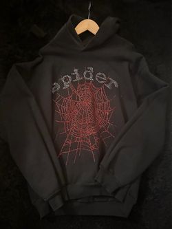 Red Rhinestone Spider Hoodie
